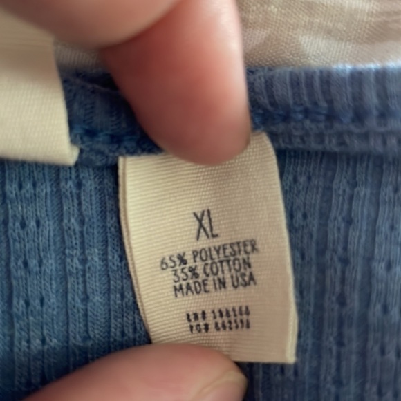 Sky and Sparrow Blue Button Down Cropped T-shirt XL - Picture 4 of 8